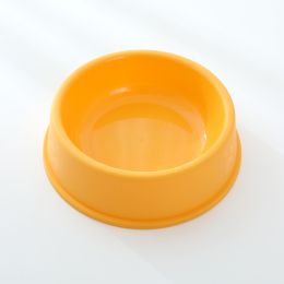 Pet Bowl Plastic Frosted Footprints Dog Cat Feeding Water Bowl Cat Bowl (Option: Medium-Yellow)