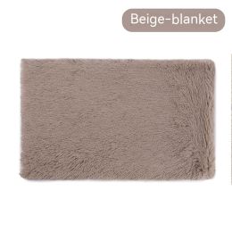 Pet Blanket Dog Bed Cat Winter Thermal Blanket (Option: Beige Brown Blanket-M)