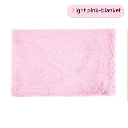 Pet Blanket Dog Bed Cat Winter Thermal Blanket (Option: Light Pink Blanket-M)