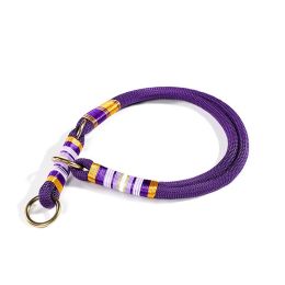 Dog Hand Holding Rope Anti Breaking Loose Collar (Option: Collar Purple-M)