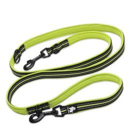 Pet Dog Multi-functional Hand Holding Rope Double-headed Outdoor Chain Crossbody Polyester Reflective (Option: Green-M)