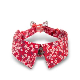 Fashion Personality Dog Collar Bow Tie (Option: Floral Red-S)