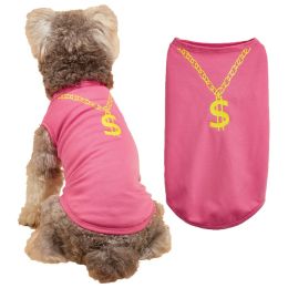 Thin Summer Dog Vest Necklace Dog Pet Clothes (Option: Rose Red-S)