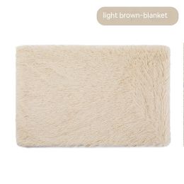 Pet Blanket Dog Bed Cat Winter Thermal Blanket (Option: Light Brown Blanket-XXL)